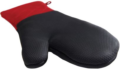 GrillPro 90963 Grill Mitts, 16 in, Neoprene, Black/Red