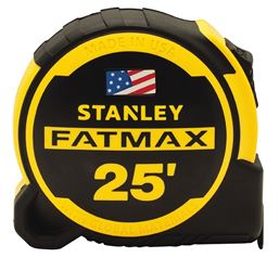 STANLEY FMHT36325S Tape Measure, 25 ft L Blade, 1-1/4 in W Blade, Steel Blade, ABS Case, Black/Yellow Case