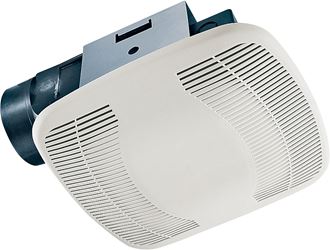 Air King BFQ90 Exhaust Fan, 8-11/16 in L, 9-1/8 in W, 0.5 A, 120 V, 1-Speed, 90 cfm Air, ABS, White