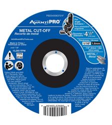 Avanti Pro PBD045063701F Cut-Off Disc, 4-1/2 in Dia, 1/16 in Thick, 7/8 in Arbor, 36 Grit, Coarse