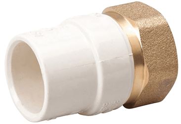 B & K 164-313NL Transition Pipe Adapter, 1/2 in, Slip x FIP, Brass/CPVC