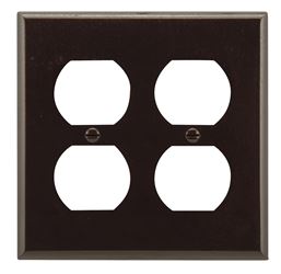 Eaton Wiring Devices 2150B-BOX Receptacle Wallplate, 4-1/2 in L, 4-9/16 in W, 2 -Gang, Thermoset, Brown, Pack of 10