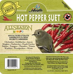 Heath DD-25 Suet Cake, All-Season, Hot Pepper, 11.25 oz, Pack of 12