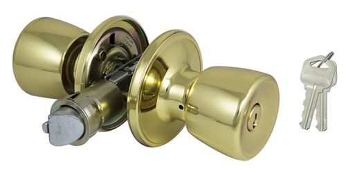 ProSource Mobile Home Entry Knob, Brass, Polished Brass, Pack of 3