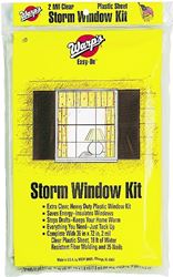 Warps Easy-On Series EZ-36 Storm Window Kit, 36 in W, 2 mil Thick, 72 in L, Clear, Pack of 36