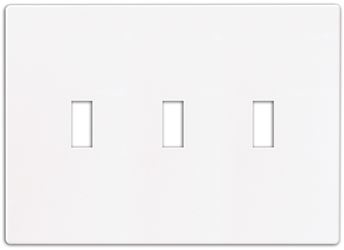 Eaton Wiring Devices PJS3W Wallplate, 4-7/8 in L, 6-3/4 in W, 3 -Gang, Polycarbonate, White, High-Gloss