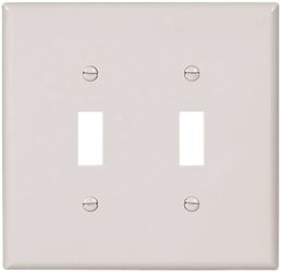 Eaton Wiring Devices 2149W-BOX Wallplate, 5-1/4 in L, 5.31 in W, 2 -Gang, Thermoset, White, Pack of 10