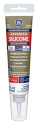 GE Advanced Silicone 2 2812563 Kitchen & Bath Sealant, Clear, 24 hr Curing, 2.8 fl-oz Squeeze Tube