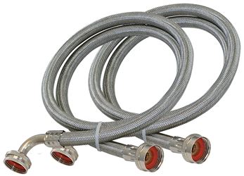 EASTMAN 48378 Washing Machine Discharge Hose, 3/4 in ID, 6 ft L, FHT x FHT, Stainless Steel