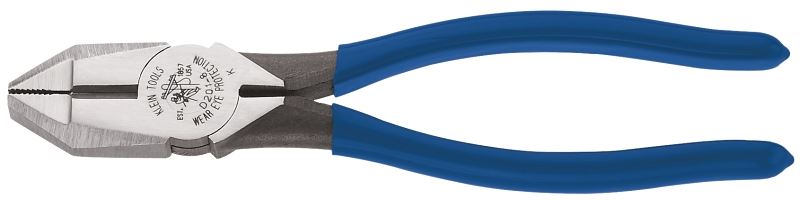 Klein Tools D201-8 Cutting Plier, 8-11/16 in OAL, 1-9/16 in Cutting Capacity, Dark Blue Handle, 1-7/32 in W Jaw