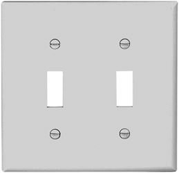 Eaton Wiring Devices 5139W-BOX Wallplate, 4-1/2 in L, 4.56 in W, 2 -Gang, Nylon, White, High-Gloss, Pack of 10