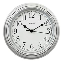 Westclox 46984A Clock, Round, Silver Frame, Plastic Clock Face, Analog