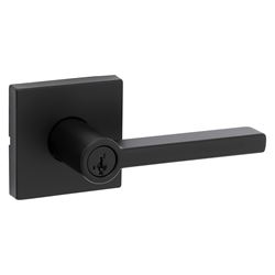 Kwikset Signature Series 740HFL SQT 514 SMT Square Entry Door Lock, Lever Handle, Matte, Zinc, SC1, KW1 Keyway, Black