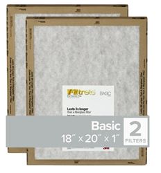 Filtrete FPL45-2PK-24 Air Filter, 20 in L, 18 in W, 2 MERV, For: Air Conditioner, Furnace and HVAC System, Pack of 24