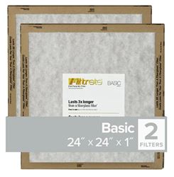 Filtrete FPL12-2PK-24 Air Filter, 24 in L, 24 in W, 2 MERV, For: Air Conditioner, Furnace and HVAC System, Pack of 24