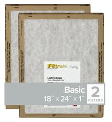 Filtrete FPL21-2PK-24 Air Filter, 24 in L, 18 in W, 2 MERV, For: Air Conditioner, Furnace and HVAC System, Pack of 24