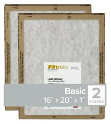 Filtrete FPL00-2PK-24 Air Filter, 20 in L, 16 in W, 2 MERV, For: Air Conditioner, Furnace and HVAC System, Pack of 24