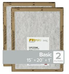 Filtrete FPL06-2PK-24 Air Filter, 20 in L, 15 in W, 2 MERV, For: Air Conditioner, Furnace and HVAC System, Pack of 24