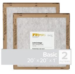 Filtrete FPL02-2PK-24 Air Filter, 20 in L, 20 in W, 2 MERV, For: Air Conditioner, Furnace and HVAC System, Pack of 24