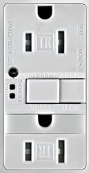 Eaton Wiring Devices TRSGFNL15W-K GFCI and Nightlight, 2 -Pole, 15 A, 125 V, Back, Side Wiring, NEMA: 5-15R, White