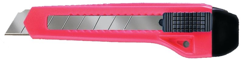 Allway Tools K700 Utility Knife, 18 mm L Blade, Steel Blade, Locking Button Handle, Neon Handle
