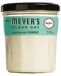 Mrs. Meyers 44116 Soy Candle, Basil Scent Fragrance, 35 hr Burning, Creamy Candle