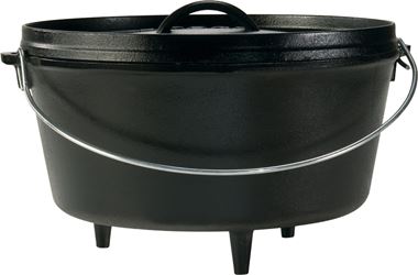 Lodge L12DCO3 Camp Dutch Oven, 8 qt Capacity, Cast Iron, Black, Bail Handle