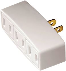 Eaton Wiring Devices BP1747W Outlet Tap, 2 -Pole, 15 A, 125 V, 3 -Outlet, NEMA: NEMA 1-15R