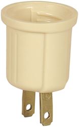 Eaton Wiring Devices BP738V Lamp Holder Adapter, 660 W, 2-Outlet, Thermoplastic, Ivory, Pack of 5