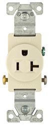 Eaton Wiring Devices 1877LA Single Receptacle, 2 -Pole, 125 VAC, 20 A, Side Wiring, NEMA: NEMA 5-20R, Light Almond