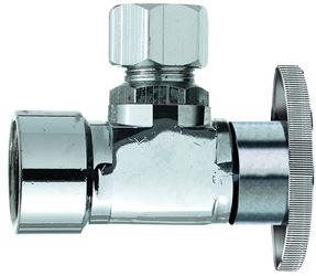 Plumb Pak PP20051LF Shut-Off Valve, 1/2 x 3/8 in Connection, FIP x Compression, Brass Body