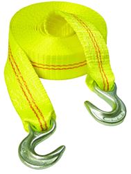 Keeper 02825 Emergency Tow Strap, 12,000 lb, 2 in W, 25 ft L, Hook End, Yellow