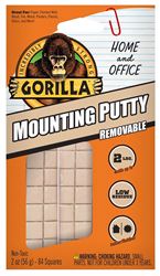 Gorilla 102745 Mounting Putty, Gray, 2 oz, Pack of 8