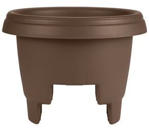 Bloem 136892 Deck Rail Planter, 11.9 in Dia, 9 in H, Poly, Chocolate