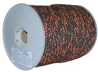 T.W. Evans Cordage 80-040OB Truck Rope, 3/4 in Dia, 600 ft L, Polypropylene, Black/Orange