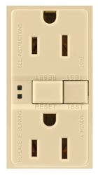 Eaton Wiring Devices SGF15V GFCI Duplex Receptacle, 2 -Pole, 15 A, 125 V, Back, Side Wiring, NEMA: 5-15R, Ivory