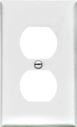 Eaton Wiring Devices BP5132W Wallplate, 4-1/2 in L, 2-3/4 in W, 1 -Gang, Nylon, White, High-Gloss, Flush Mounting, Pack of 5