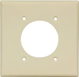 Eaton Wiring Devices 2168V-BOX Power Outlet Wallplate, 4-1/2 in L, 4-9/16 in W, 2 -Gang, Thermoset, Ivory