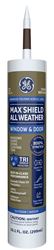 GE MAWD410DB Max Shield Sealant, Dark Brown, 24 hr Curing, 40 to 100 deg F, 10.1 oz Cartridge