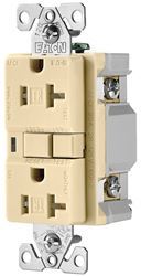 Eaton Wiring Devices TRAFCI20V AFCI Receptacle, 2 -Pole, 20 A, 125 V, Back, Side Wiring, NEMA: 5-20R, Ivory
