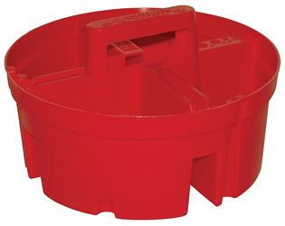 Bucket Boss 15054 Super Stacker, Plastic, Red, 10-1/2 in Dia x 6 in H Outside, 4-Compartment