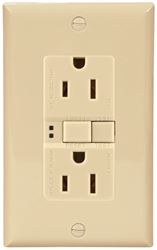 Eaton Wiring Devices SGF15V-SP GFCI Duplex Receptacle, 2 -Pole, 15 A, 125 V, Back, Side Wiring, NEMA: 5-15R, Ivory