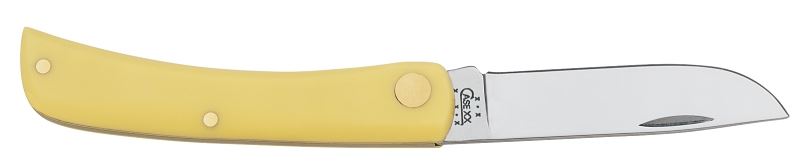 CASE 00032 Pocket Knife, 2.8 in L Blade, Chrome Vanadium Steel Blade, 1-Blade, Yellow Handle