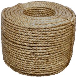 T.W. Evans Cordage 30-001 Rope, 1/4 in Dia, 1200 ft L, Manila, Natural