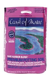 Coast of Maine 1SB8C Bar Harbor Blend Premium Potting Soil, Dark Brown, 8 qt Bag
