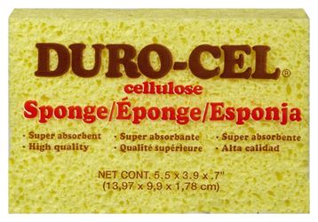 Duro-Cel 03040 Sponge, 6 in L, 4 in W, 3/4 in Thick, Cellulose, Yellow