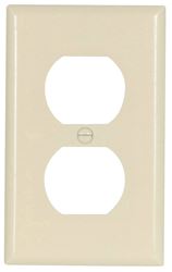 Eaton Wiring Devices 2132LA-BOX Receptacle Wallplate, 4-1/2 in L, 2-3/4 in W, 1 -Gang, Thermoset, Light Almond