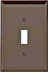 Eaton Wiring Devices PJ1B Wallplate, 4-1/2 in L, 2-3/4 in W, 1 -Gang, Polycarbonate, Brown, High-Gloss, Pack of 25