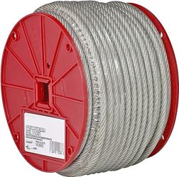 Campbell 7000897 Aircraft Cable, 1/4 in Dia, 200 ft L, 1400 lb Working Load, Steel