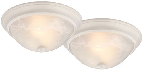 Boston Harbor 41800-WH Flush Mount Ceiling Fixture, 120 V, 60 W, A19 or CFL Lamp, White Fixture